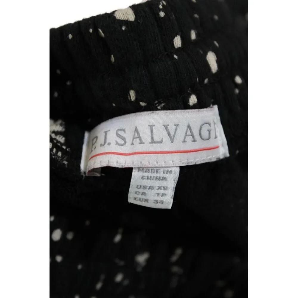 PJ Salvage Womens Cotton Drawstring Printed Casual Sweatpants Black Size XS